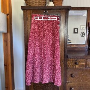 Vintage Red Floral Women's Skirt